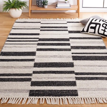 Safavieh 6 x 6 ft. Natural Flat Weave Square Area Rug, Ivory & Black NAT225Z-6SQ